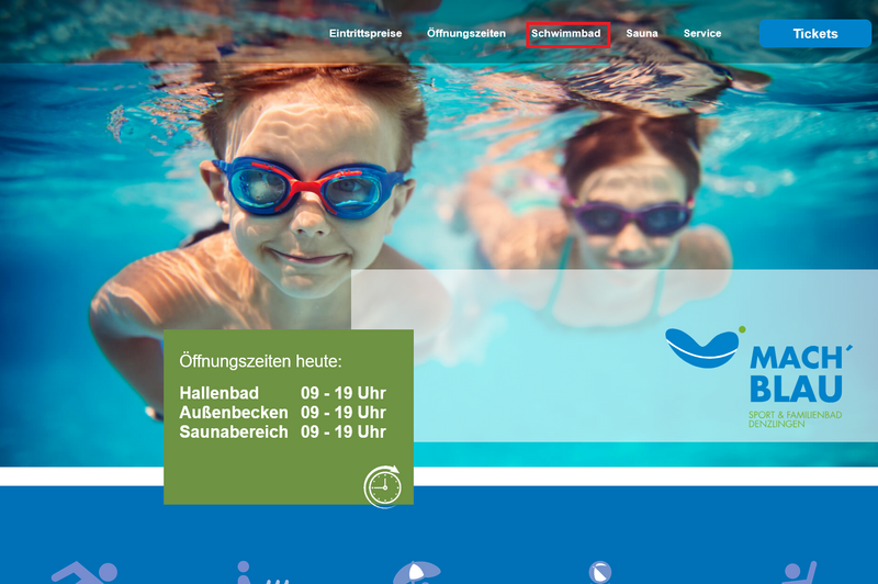 Informationen zum Schwimmbad von mach blau